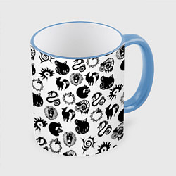 Кружка 3D ЭМБЛЕМЫ МАГИЧЕСКАЯ БИТВА JK, цвет: 3D-небесно-голубой кант