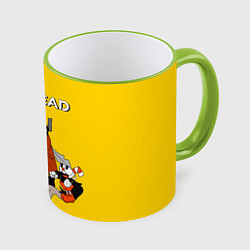 Кружка 3D Cuphead x DMC, цвет: 3D-светло-зеленый кант