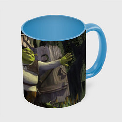 Кружка 3D Shrek: Somebody Once Told Me, цвет: 3D-белый + небесно-голубой