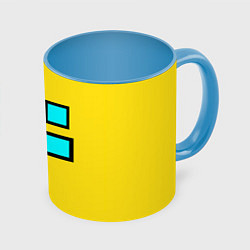 Кружка 3D Geometry Dash: Smile, цвет: 3D-белый + небесно-голубой