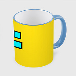 Кружка 3D Geometry Dash: Smile, цвет: 3D-небесно-голубой кант