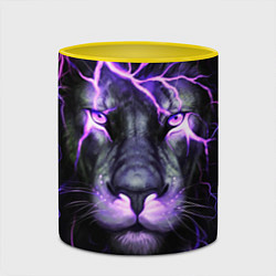 Кружка 3D НЕОНОВЫЙ ЛЕВ NEON LION, цвет: 3D-белый + желтый — фото 2