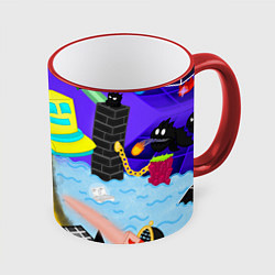 Кружка 3D Geometry Dash: RobTop Z, цвет: 3D-красный кант