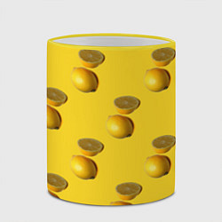 Кружка 3D Летние лимоны, цвет: 3D-желтый кант — фото 2