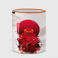 Кружка 3D Кенджиро Ренгоку Kimetsu no Yaiba, цвет: 3D-оранжевый кант — фото 2