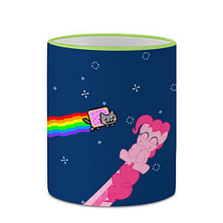 Кружка 3D Nyan cat x Pony, цвет: 3D-светло-зеленый кант — фото 2