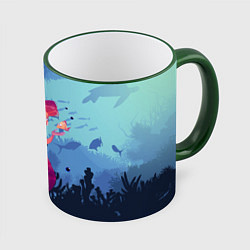 Кружка 3D Mermaid Русалочка Z, цвет: 3D-зеленый кант