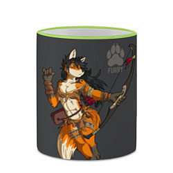 Кружка 3D Furry fox, цвет: 3D-светло-зеленый кант — фото 2