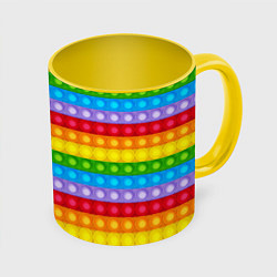 Кружка 3D Pop It, цвет: 3D-белый + желтый