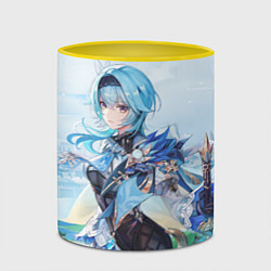 Кружка 3D Eula Genshin Impact, цвет: 3D-белый + желтый — фото 2