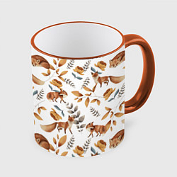 Кружка 3D Лиса, цвет: 3D-оранжевый кант
