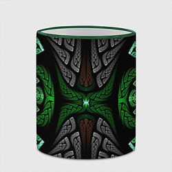 Кружка 3D Серо-Зеленые Узоры, цвет: 3D-зеленый кант — фото 2