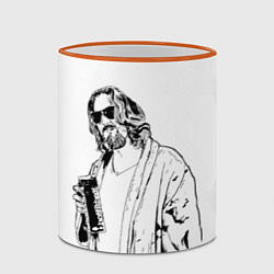 Кружка 3D Большой Лебовски Big Lebowski, цвет: 3D-оранжевый кант — фото 2