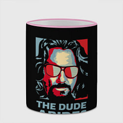 Кружка 3D The Dude Abides Лебовски, цвет: 3D-розовый кант — фото 2