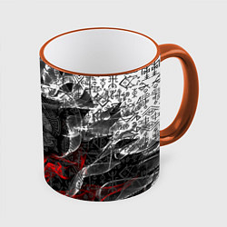 Кружка 3D Викинги, цвет: 3D-оранжевый кант