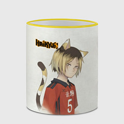 Кружка 3D Кенма Козуме Haikyuu!!, цвет: 3D-желтый кант — фото 2