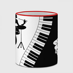 Кружка 3D Черно Белое пианино, цвет: 3D-красный кант — фото 2