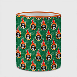 Кружка 3D Бильярд-восьмёрка, цвет: 3D-оранжевый кант — фото 2