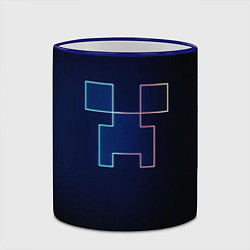 Кружка 3D Неоновый крипер, цвет: 3D-синий кант — фото 2