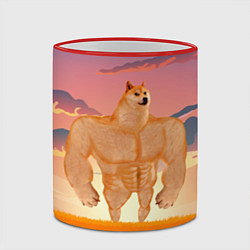 Кружка 3D Мем собака качок DOGE, цвет: 3D-красный кант — фото 2