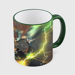 Кружка 3D ZENITSU ЗЕНИТСУ ЛОГО спина, цвет: 3D-зеленый кант