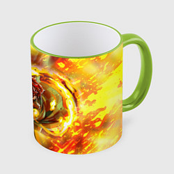 Кружка 3D Огненный Танджиро Камадо Танджиро Камадо Я, цвет: 3D-светло-зеленый кант