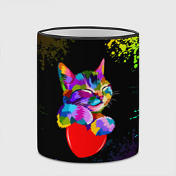 Кружка 3D РАДУЖНЫЙ КОТИК RAINBOW KITTY, цвет: 3D-черный кант — фото 2