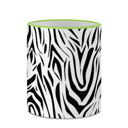 Кружка 3D Черно-белая зебра, цвет: 3D-светло-зеленый кант — фото 2