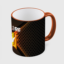 Кружка 3D FREE FIRE GRAND MASTER, цвет: 3D-оранжевый кант