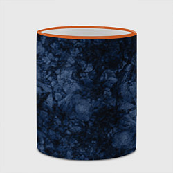 Кружка 3D Темно-синяя текстура камня, цвет: 3D-оранжевый кант — фото 2