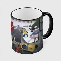 Кружка 3D Русский дальнобойщик, цвет: 3D-черный кант