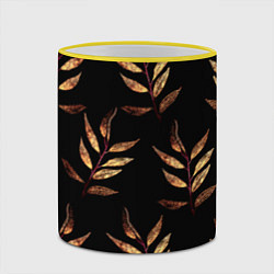 Кружка 3D Золотисто-красные листья, цвет: 3D-желтый кант — фото 2