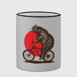 Кружка 3D Медведь на велосиеде, цвет: 3D-черный кант — фото 2