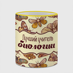 Кружка 3D Лучший учитель биологии, цвет: 3D-желтый кант — фото 2