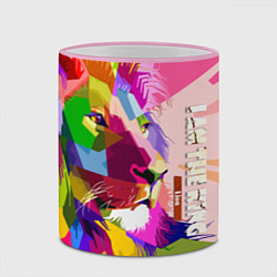Кружка 3D I am the lion king, цвет: 3D-розовый кант — фото 2