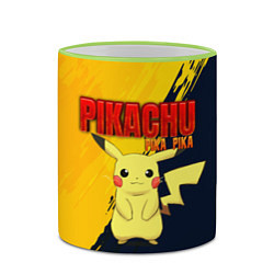 Кружка 3D PIKACHU PIKA PIKA ПИКАЧУ, цвет: 3D-светло-зеленый кант — фото 2