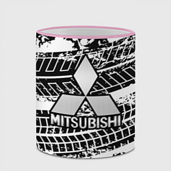 Кружка 3D MITSUBISHI СЛЕДЫ ШИН, цвет: 3D-розовый кант — фото 2