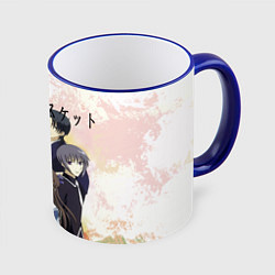 Кружка 3D Корзинка фруктов персонажи, цвет: 3D-синий кант