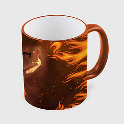 Кружка 3D Haikyu Волейбол Z, цвет: 3D-оранжевый кант