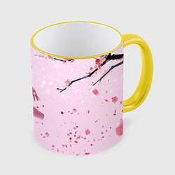 Кружка 3D Аниме Объятия Любовь Пара, цвет: 3D-желтый кант