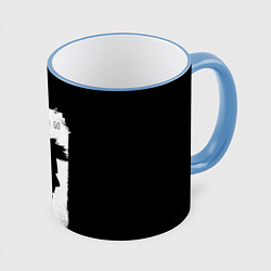 Кружка 3D Я не хочу идти, цвет: 3D-небесно-голубой кант