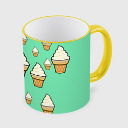 Кружка 3D Мороженое - Ice Cream Party, цвет: 3D-желтый кант