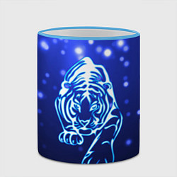 Кружка 3D Неоновый тигр, цвет: 3D-небесно-голубой кант — фото 2