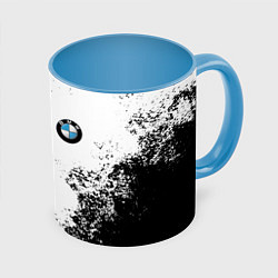 Кружка 3D BMW БМВ РАЗРЕЗАННОЕ ЛОГО, цвет: 3D-белый + небесно-голубой