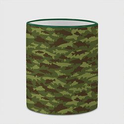 Кружка 3D Рыбак камуфляж из рыб, цвет: 3D-зеленый кант — фото 2