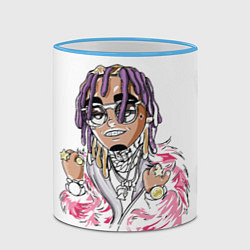 Кружка 3D Лил памп Lil pump, цвет: 3D-небесно-голубой кант — фото 2