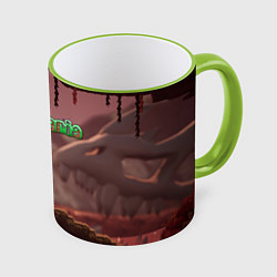 Кружка 3D Terraria Тэррария, цвет: 3D-светло-зеленый кант