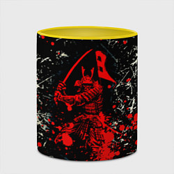 Кружка 3D Красный Японский Самурай Samurai, цвет: 3D-белый + желтый — фото 2