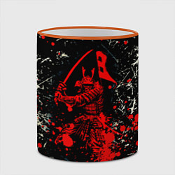 Кружка 3D Красный Японский Самурай Samurai, цвет: 3D-оранжевый кант — фото 2