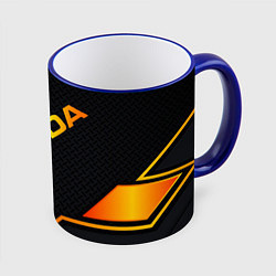 Кружка 3D Skoda Gold Шкода, цвет: 3D-синий кант